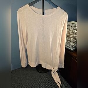 LOFT Light Pink Tie-Front Blouse